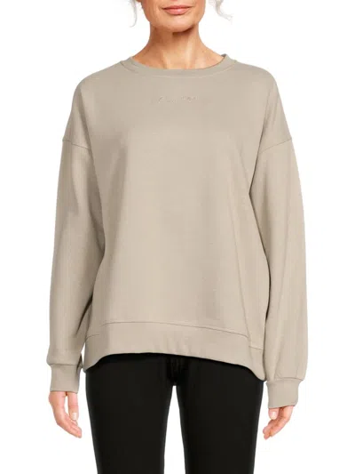 Calvin Klein Women's Dropped Shoulder Sweatshirt In Moon Rock