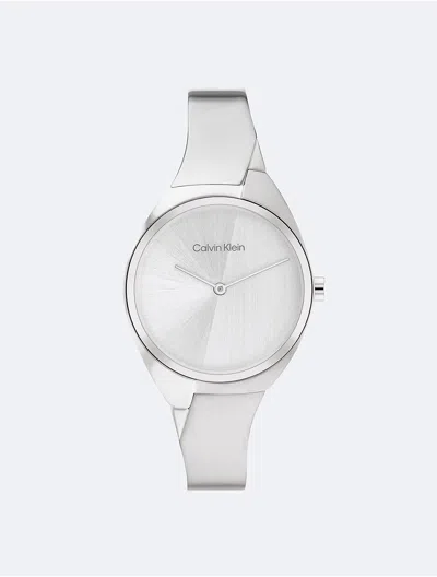 Calvin Klein Women's Dynamic Bangle Watch In Silver