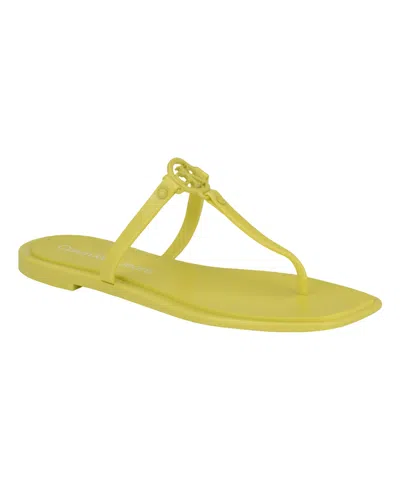 Calvin Klein Women's Edhen Open-toe Casual Flat Sandals In Yellow