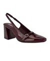 Calvin Klein Ellisa Slingback Sandal In Dark Red Patent