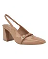 Calvin Klein Ellisa Slingback Sandal In Light Natural Patent