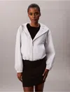 Calvin Klein Women's Emblem Logo Jacquard Wind Jacket In White