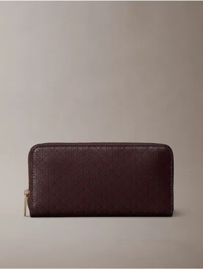 Calvin Klein Women's Emblem Logo Long Zip Wallet In Pattern
