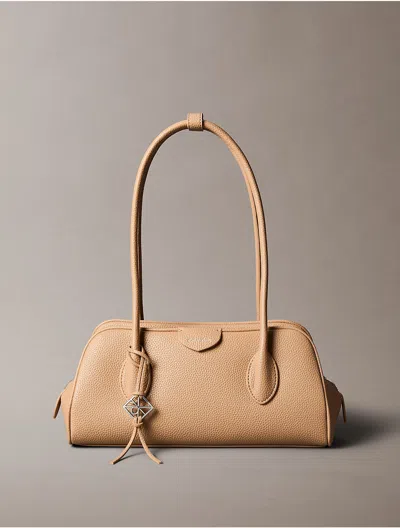 Calvin Klein Women's Emblem Logo Shoulder Bag In Brown