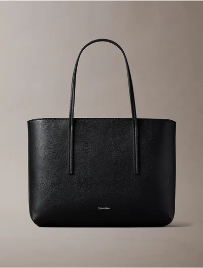 Calvin Klein Women's Embossed Logo Small Tote Bag In White