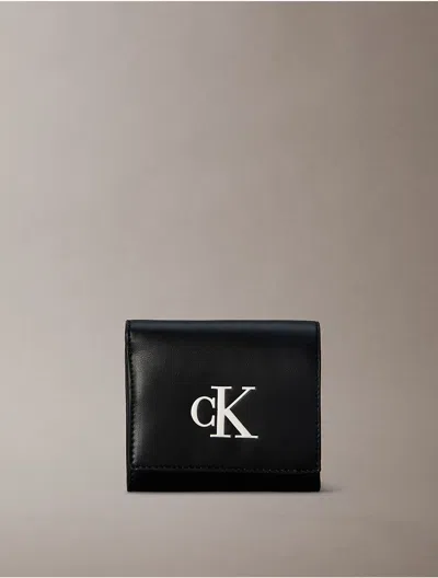 Calvin Klein Women's Embossed Monogram Bifold Wallet In White