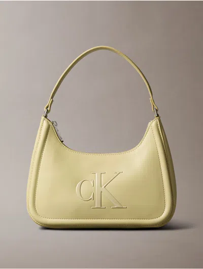 Calvin Klein Women's Embossed Monogram Logo Shoulder Bag In Green