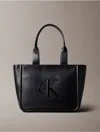 Calvin Klein Logo-embossed Tote Bag In Black