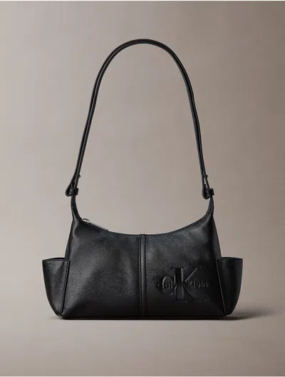 Calvin Klein Women's Embossed Monologo Crossbody Bag In Black