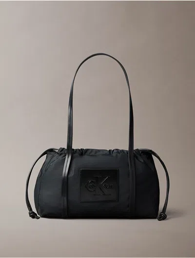 Calvin Klein Women's Embossed Monologo Satchel Bag In Black