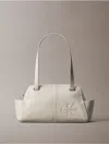 Calvin Klein Logo-debossed Shoulder Bag In Light Hay