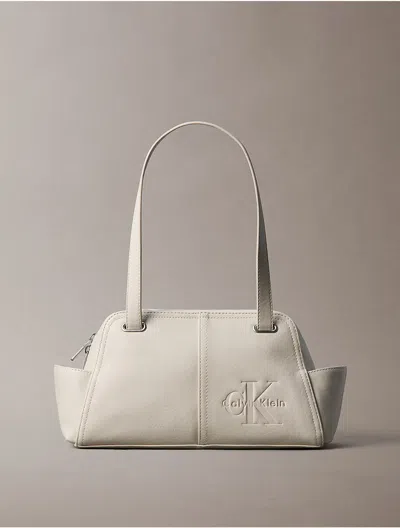 Calvin Klein Logo-debossed Shoulder Bag In White