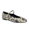 Calvin Klein Emery Mary Jane Flat In White,black Snake