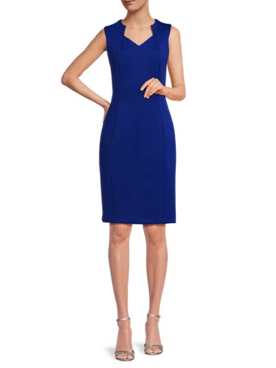Calvin Klein Women's Envelope Neckline Sheath Dress In Ultramarine