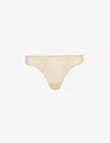 Calvin Klein Womens Eucalyptus Sheer Marquisette Mid-rise Stretch-lace Thong In Eucalyptus