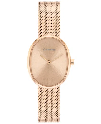 Calvin Klein Women's Euphoria Rose Gold Tone Stainless Steel Mesh Bracelet Watch, 23.2mm
