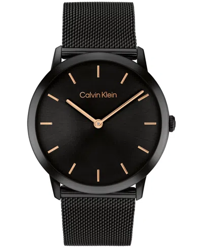 Calvin Klein Women's Exceptional Black Stainless Steel Mesh Bracelet Watch 37mm