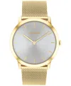 Calvin Klein Women's Exceptional Gold-tone Stainless Steel Mesh Bracelet Watch 37mm In Gold