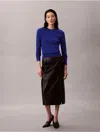 Calvin Klein Women's Extra Fine Merino Blend Crewneck Sweater In Blue
