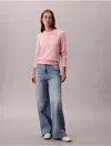 Calvin Klein Women's Extra Fine Merino Blend Crewneck Sweater In Pink