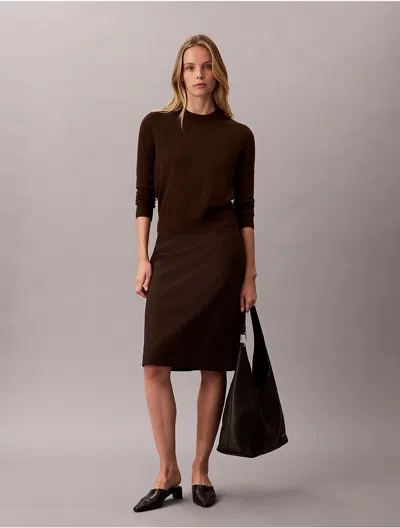 Calvin Klein Women's Extra Fine Merino Crewneck Sweater In Black
