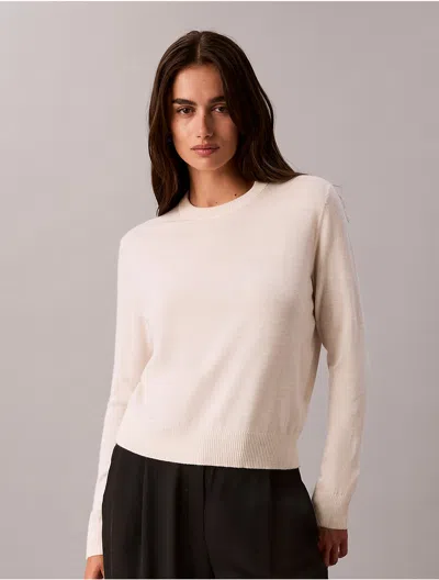 Calvin Klein Women's Extra Fine Merino Crewneck Sweater In Black
