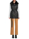 Calvin Klein Womens Faux Fur Cold Weather Puffer Vest In Black