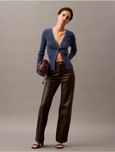 Calvin Klein Women's Faux Leather 90s Pants In Mulch
