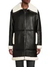 CALVIN KLEIN WOMEN'S FAUX LEATHER & FAUX FUR MOTO COAT