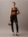 Calvin Klein Women's Faux Leather Leggings In Black Beauty