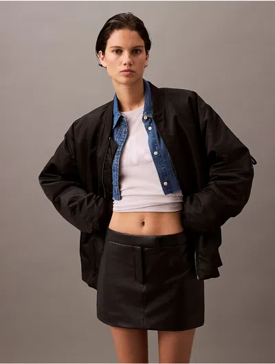 Calvin Klein Women's Faux Leather Miniskirt