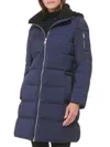 Calvin Klein Women's Hooded Faux Fur Lined Down Jacket In Dark Navy