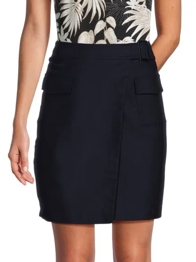 Calvin Klein Women's Faux Wrap Mini Skirt In Twilight