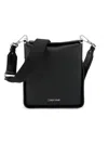 Calvin Klein Fay Small Adjustable Crossbody With Magnetic Top Closure In Black Silver
