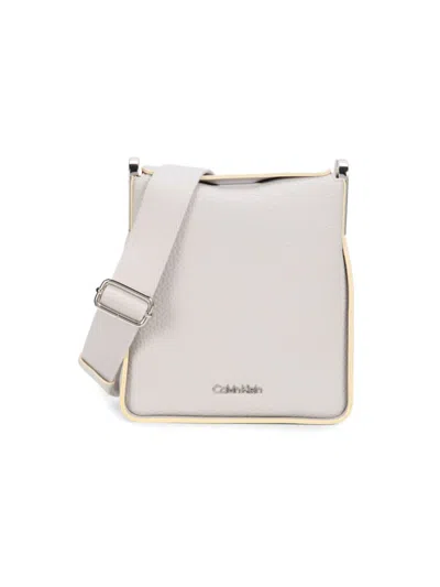 Calvin Klein Women's Fay Logo Crossbody Bag In Dove Grey