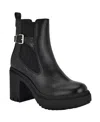Calvin Klein Women's Fayth Block Heel Lug-sole Booties In Black