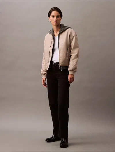 Calvin Klein Women's Filled Nylon Bomber Jacket In Goat