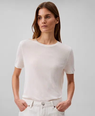 Calvin Klein Women's Fine Gauge Short-sleeve Sweater In Turtledove