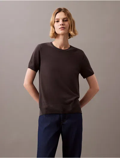 Calvin Klein Women's Fine Gauge Viscose Sweater In Black