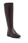Calvin Klein Women's Finley Leather Closed Toe Knee High Boots In Brown In Brown