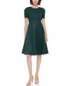 Calvin Klein Women's Fit And Flare Short Dress In Green