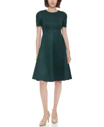 Calvin Klein Women's Fit And Flare Short Dress In Green