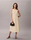 Calvin Klein Women's Flared Midi Dress In Vanilla Custard
