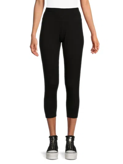 Calvin Klein Women's Flat Front Cropped Pants In Black