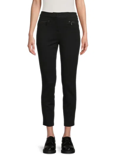 Calvin Klein Women's Flat Front Cropped Pants In Black