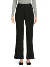 Calvin Klein Wide Leg Linen Blend Trousers In Black