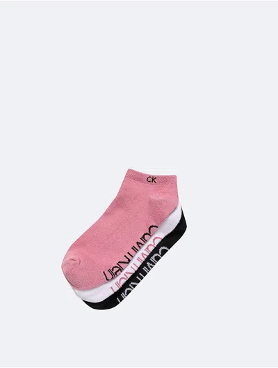 Calvin Klein Women's Flat Knit 3-pack No Show Socks In Multi