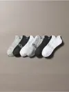 Calvin Klein Women's Flat Knit Double Tab 3-pack No Show Socks In Grey Assorted