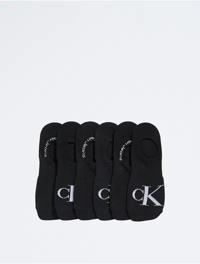 CALVIN KLEIN WOMEN'S FLAT KNIT MONOGRAM LOGO 6-PACK LINER SOCKS