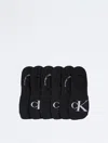 Calvin Klein Women's Flat Knit Monogram Logo 6-pack Liner Socks In Black